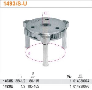 povolovač olejopvých filtrů stavitelný 105-165mm,povolovač kartuše vysoušeče nákladních vozů 105mm - 165mm ,klíč stavitelný třípackový na vysoušeče vzduchu nákladních aut Beta 1493U