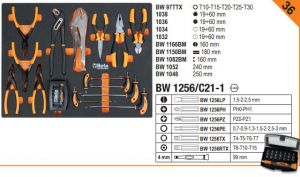 Sada 268ks nářadí pro dílenský nábytek C45PRO, nářadí BETA WORKER pro nábytek C45PRO BW5945/2023