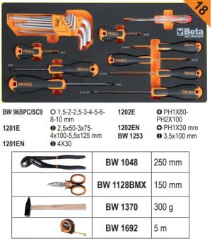 Přenosná skříňka Beta se 159ks nářadí Beta Worker BW2200E/21, sada nářadí v kufru Beta 