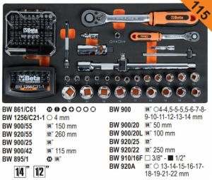 Přenosná skříňka Beta se 159ks nářadí Beta Worker BW2200E/21, sada nářadí v kufru Beta 