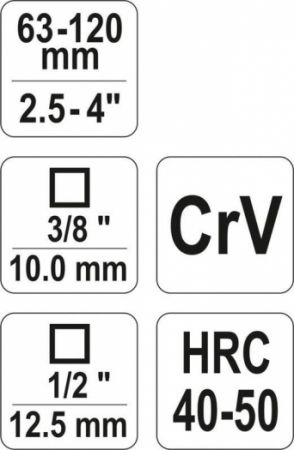 Klíč na olejový filtr stavitelný 63-120mm ploché nohy, Tříramenný klíč na olejové filtry rozmezí průměru 63 - 120 mm