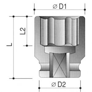 1/2" Hlavice kovaná 13/16", palcový americký ořech