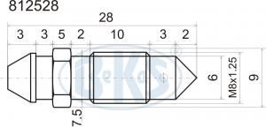 Odvzdušňovací šroub M8x1,25 na brzdy, odvzdušňovací šroub brzd M8x1,25