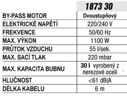 dílenský Vysavač pro suché i mokré vysávání 30l 1100W nerezový průmyslový vysavač profi Beta 187330