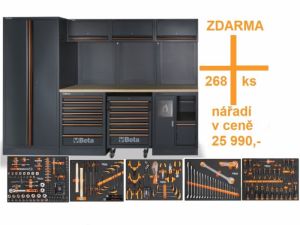 Sestava dílenského nábytku C45PRO X/W se sadou 268ks nářadí BW 5945/2023 ZDARMA, profesionální ponk do dílny s nářadím 