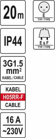 prodlužovací kabel bubnový 4zásuvky IP44 16A 20m, 30m, 40m