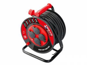 Kabel prodlužovací na bubnu venkovní 3x2.5mm 25m 50m 230V max 3680W 4 zásuvky IP44 25m 50m, sylný prodlužovák na bubnu 3x2,řmm 